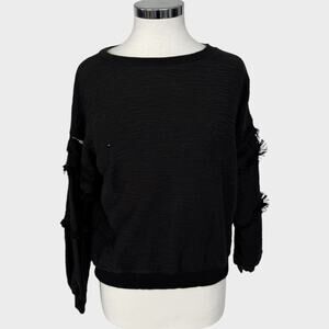 Grace + Karma Womens Medium Black 100% Cotton Long Sleeve Shirt